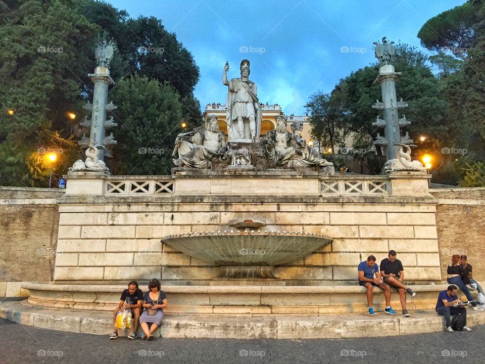 Ancient Roman Statues in Piazza del Popolo