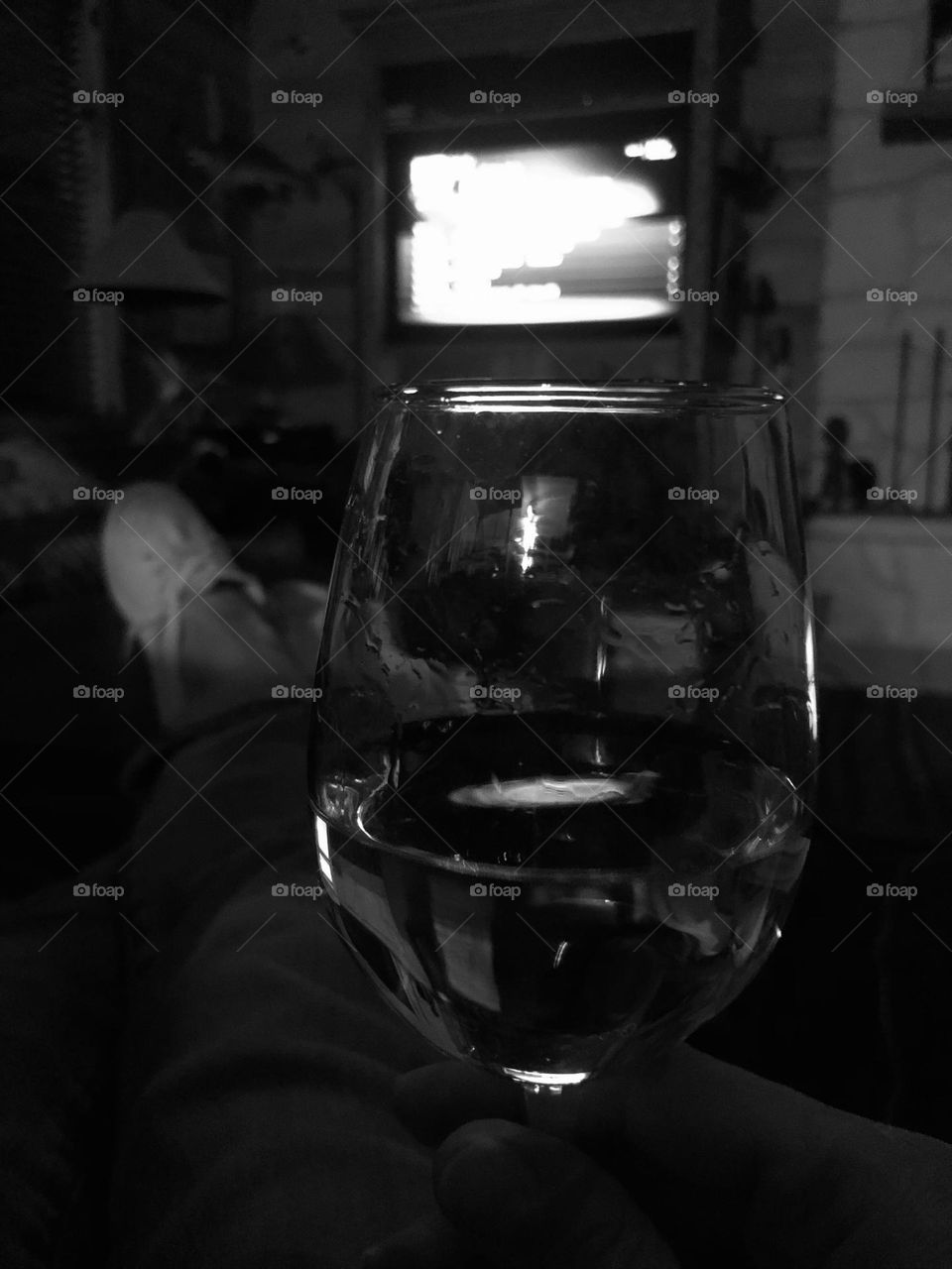 Time to relax with a glass of wine and a little TV. Black and white shows it best to me! 