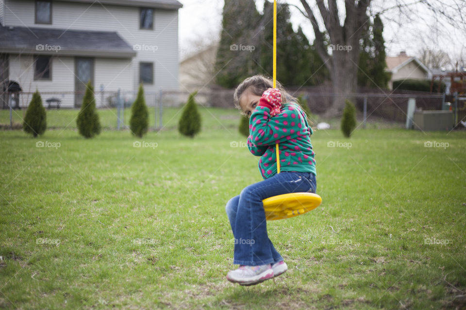 Having fun on the swing 