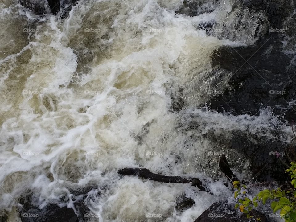 churning water