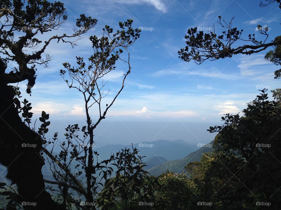 View of foggy mountain