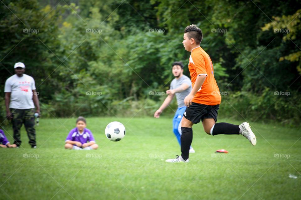 Soccer player during the game