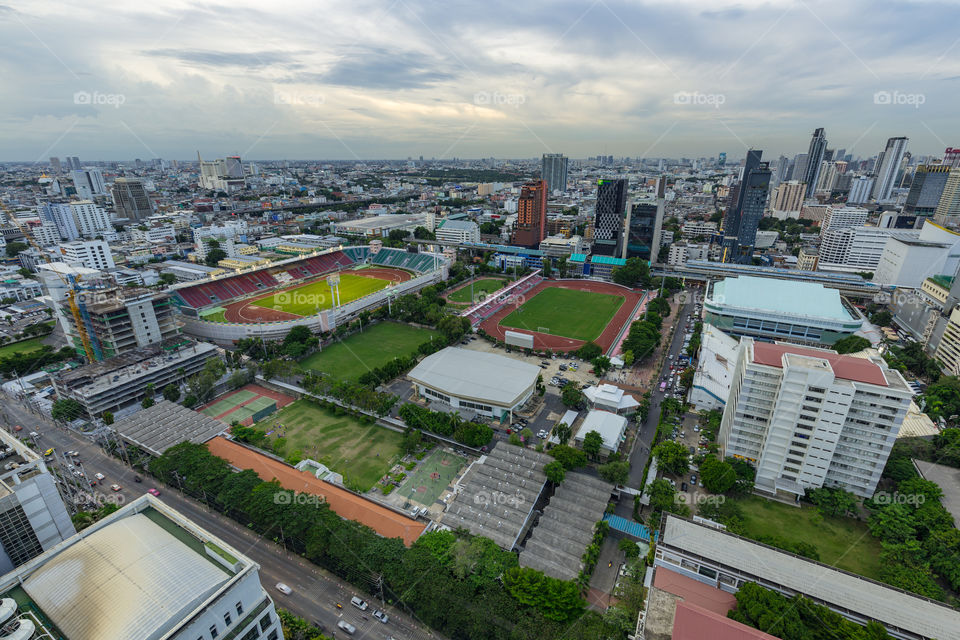 Top view of the Bangkok city