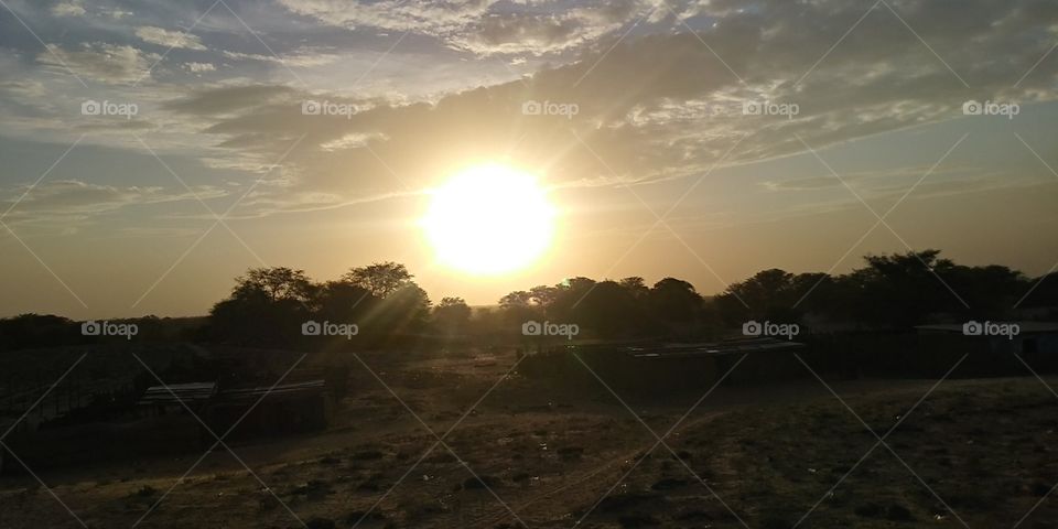 Sunset over the Peruvian desert
