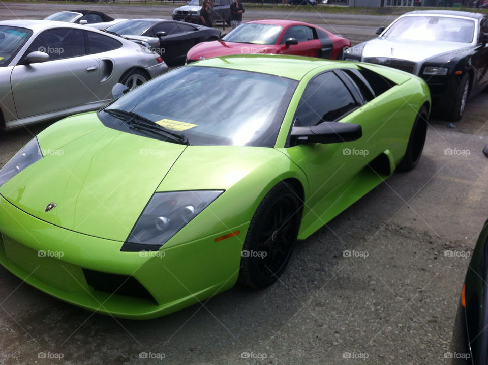 green car sports lime by justinv