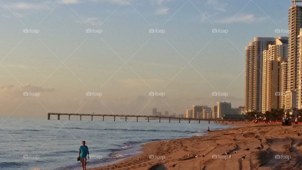 Morning beach walk