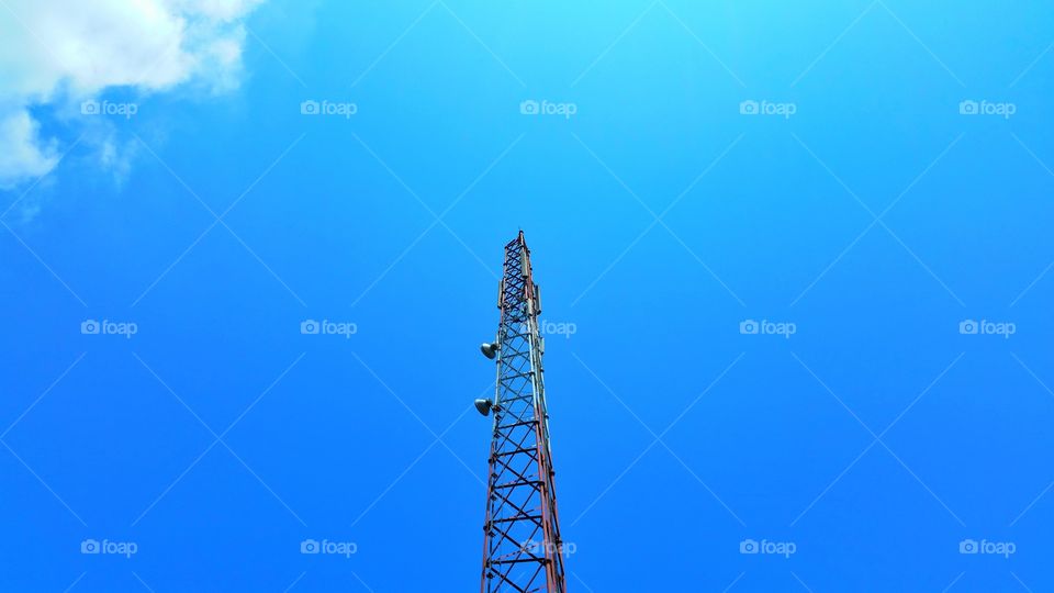 blue sky with tower