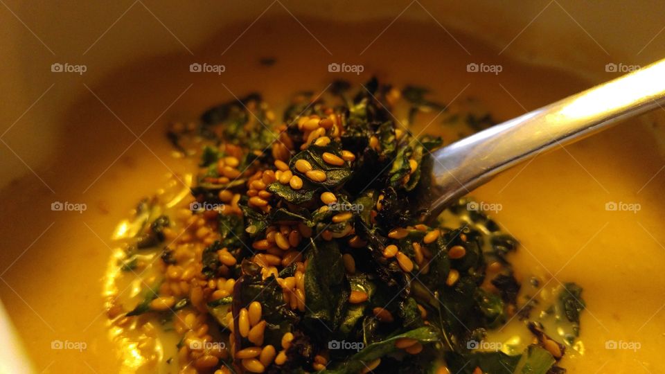 Soup with dried kale