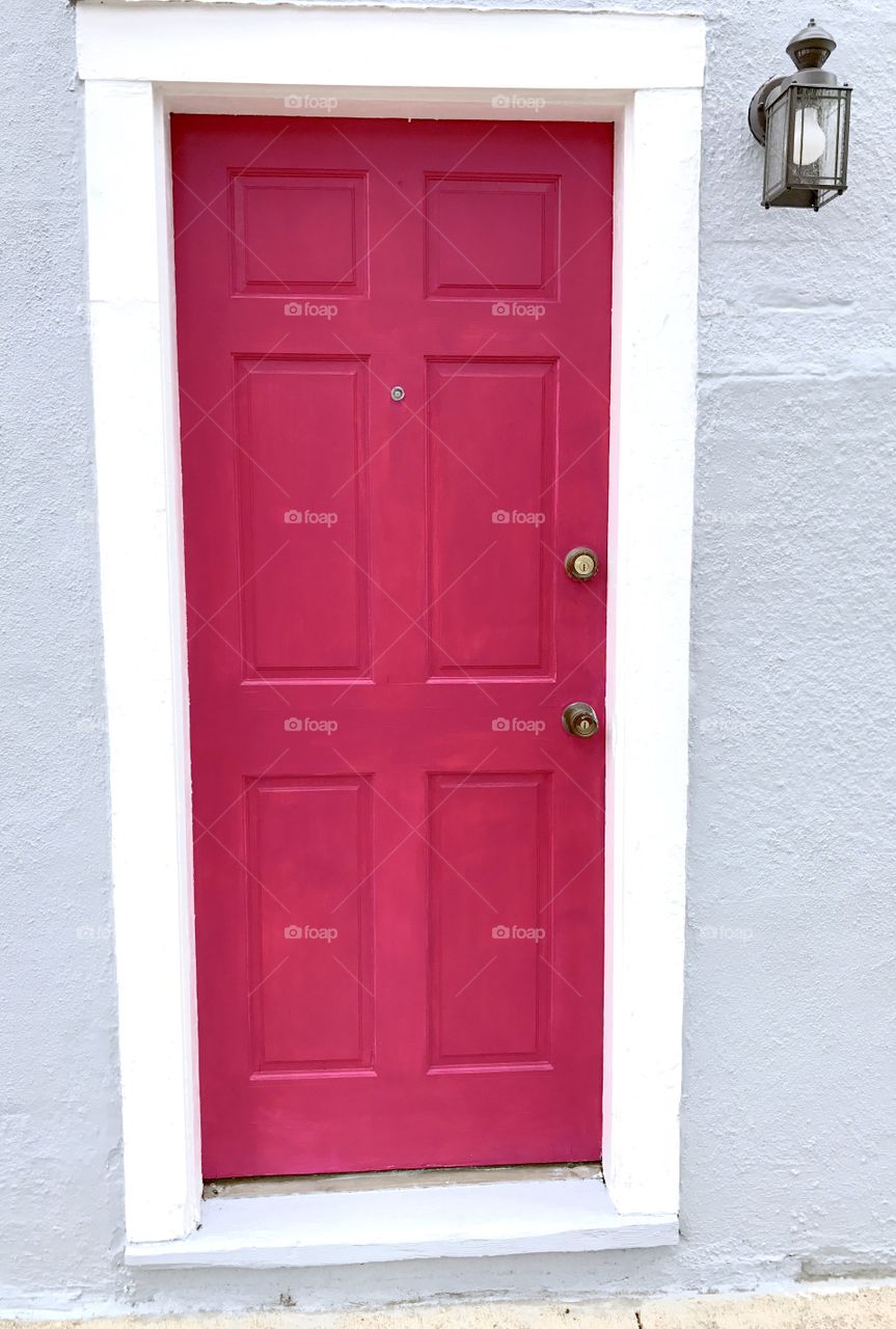 Close-up pink door