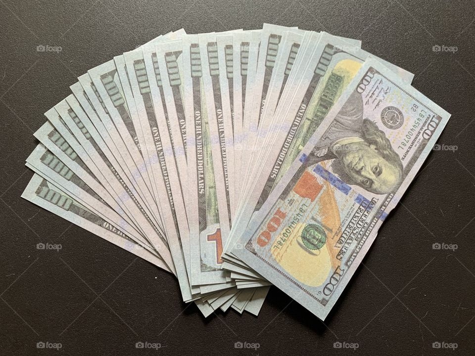 $100 hundred dollars bank note cash Benjamin Franklin currency prosperity abundance rich wealth business 