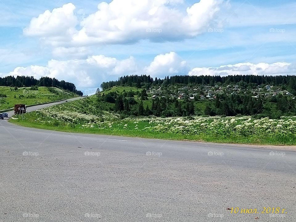 дорога.путешествия.поле.деревня.