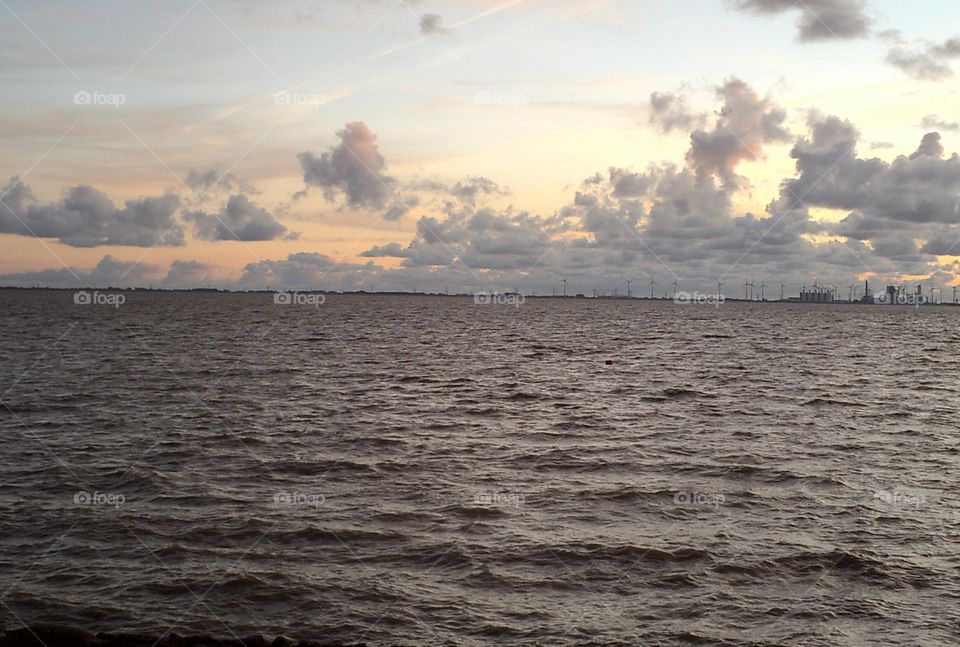 sunset at the northsea