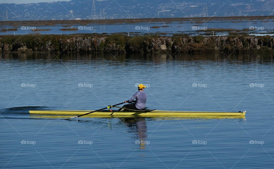 Woman rowing