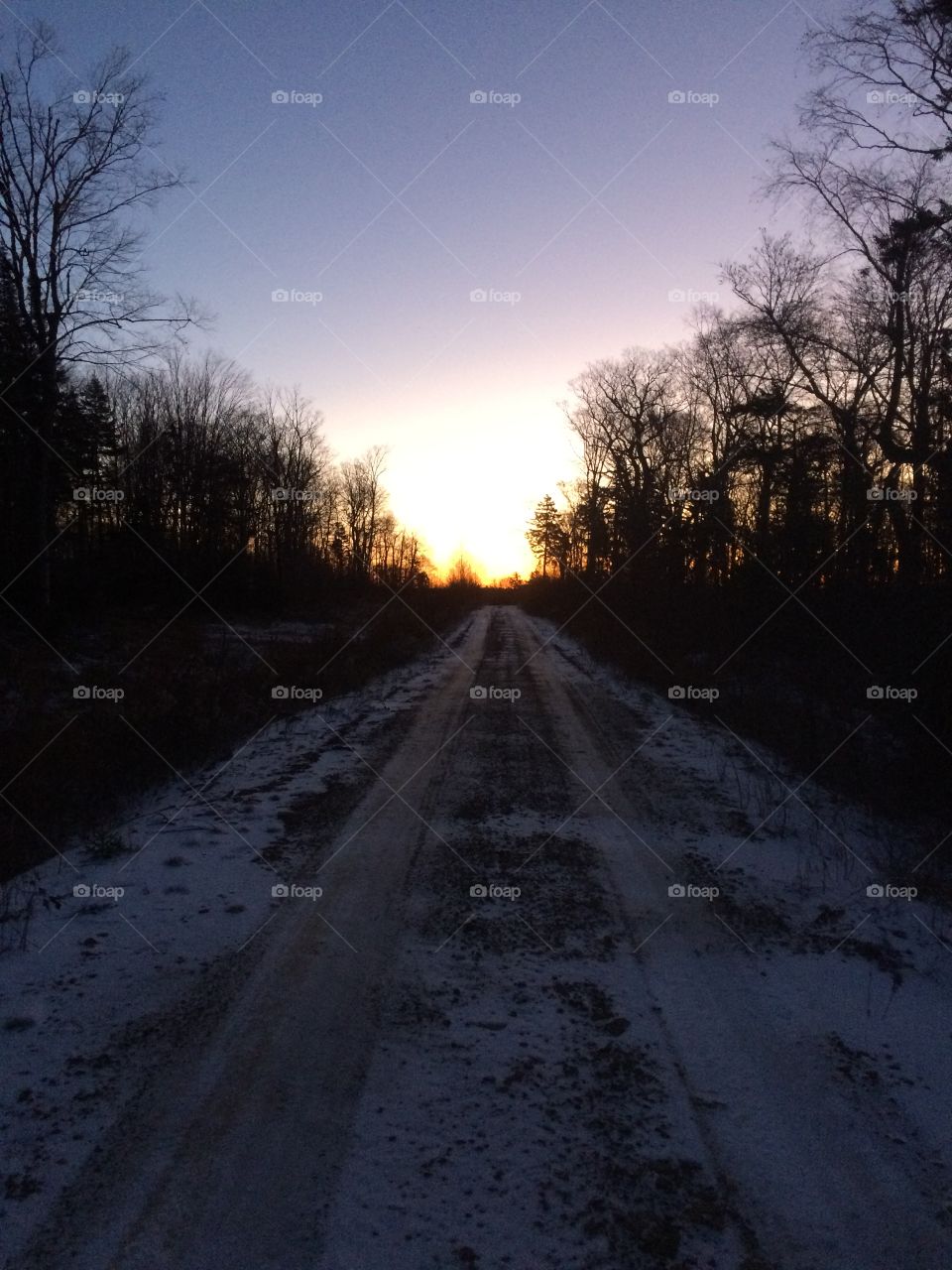 Old dirt road sun rise