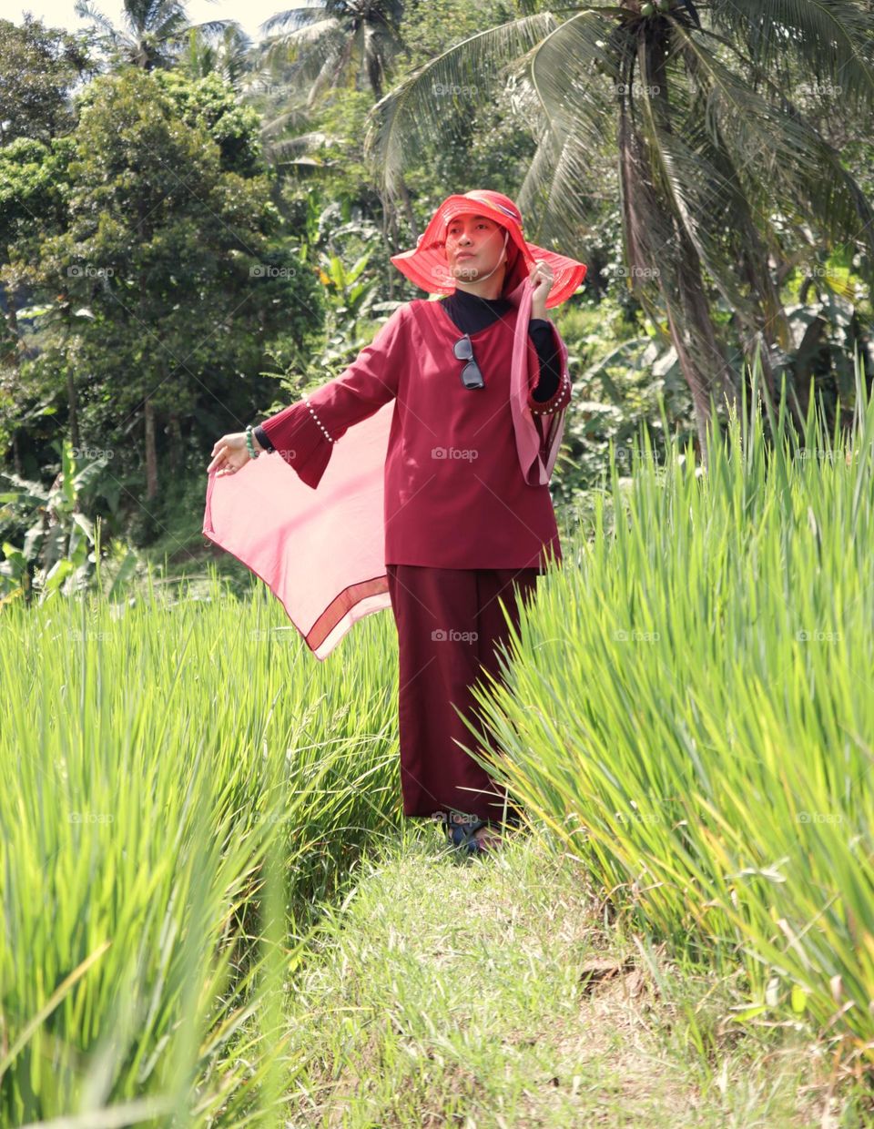 standing in field