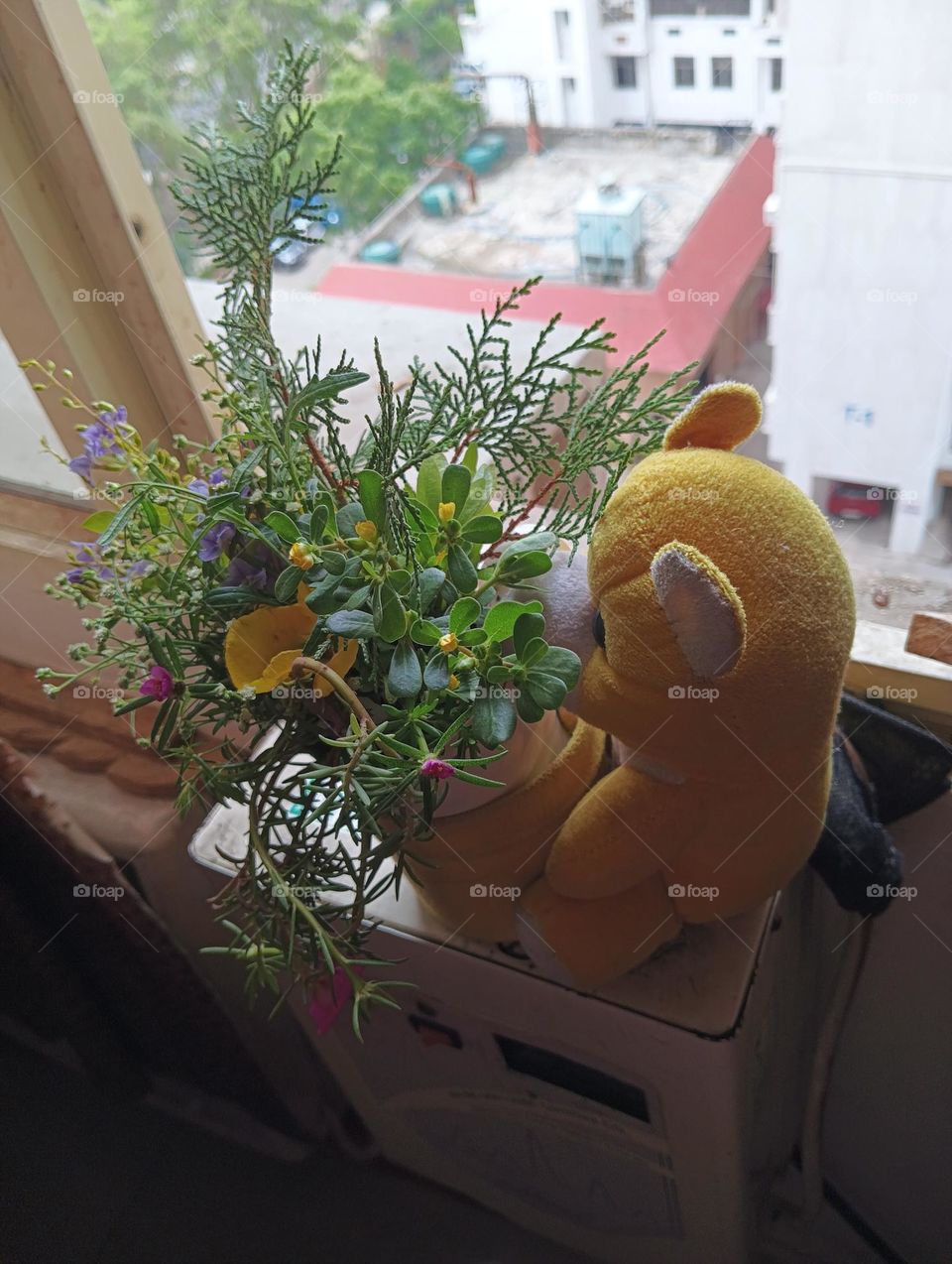 Flowers with bear