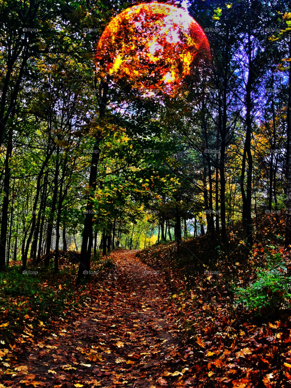 vilnius sun trees road by penguincody