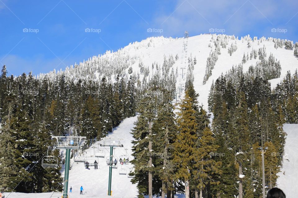 Chairlift on the mountain 