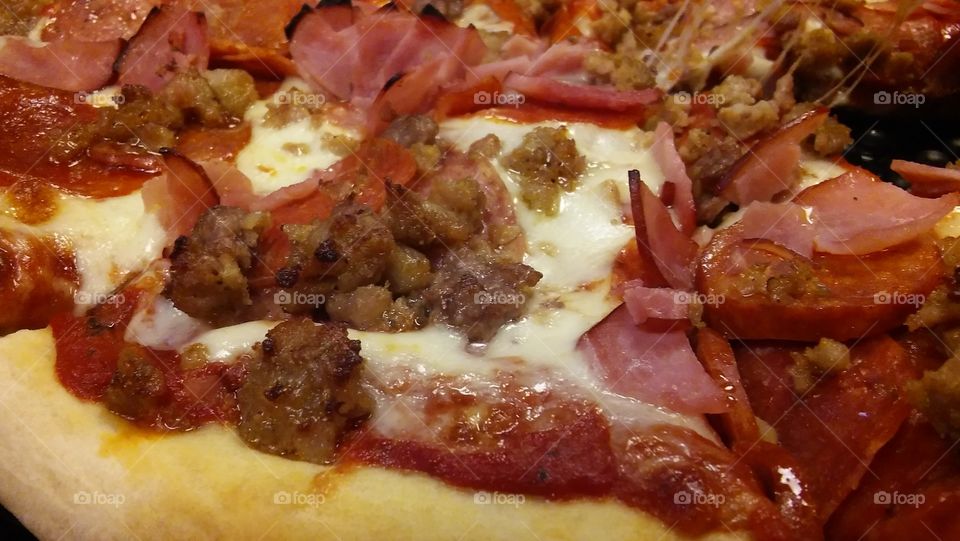 All meat pizza