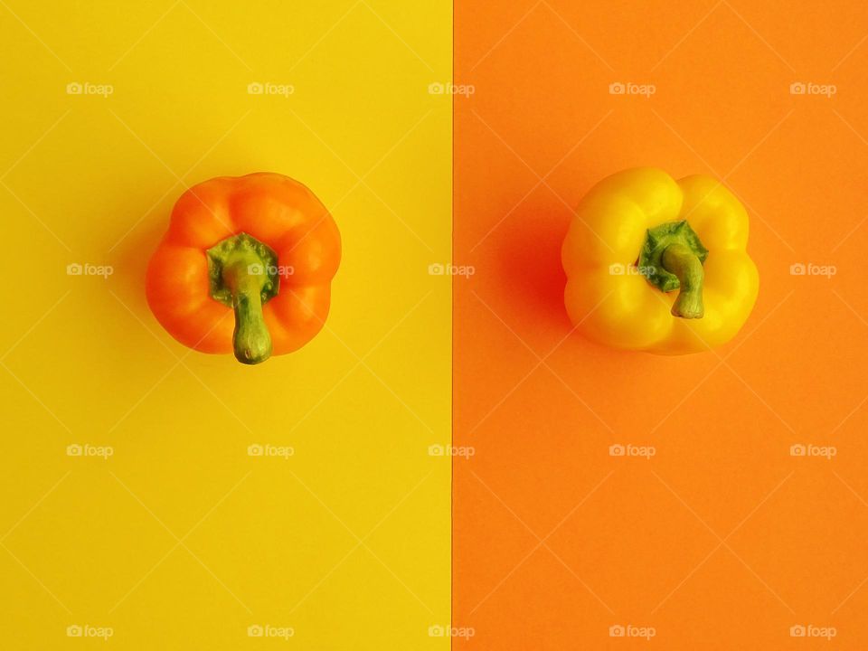 Orange and yellow paprika