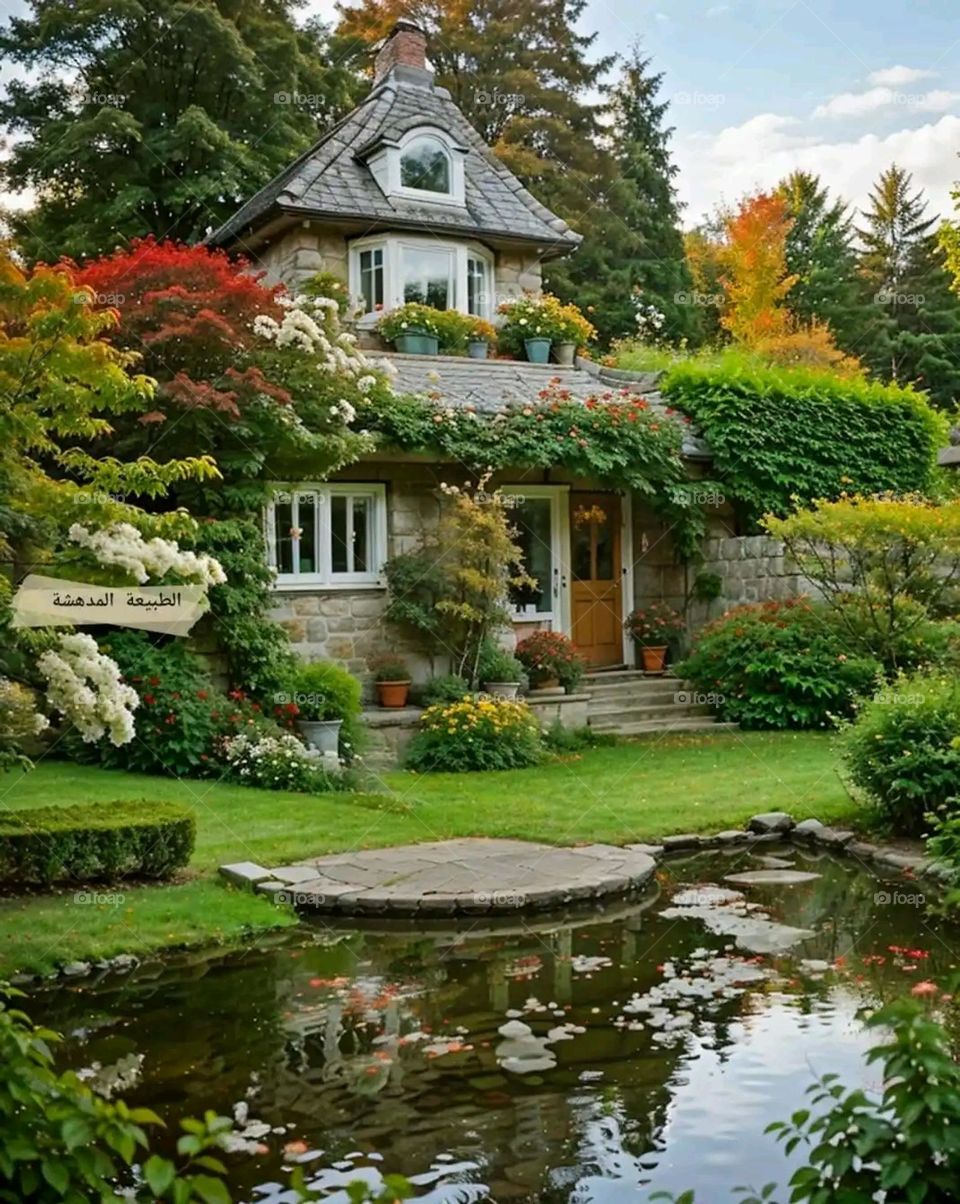 Glory be to God, the magnificent and picturesque view and the natural green trees are a view that is nothing more wonderful than it