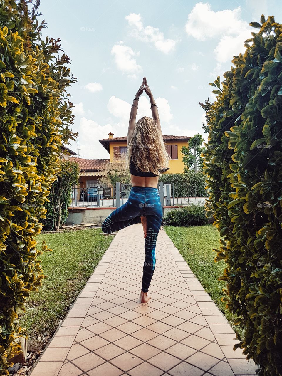 Yoga girl at home