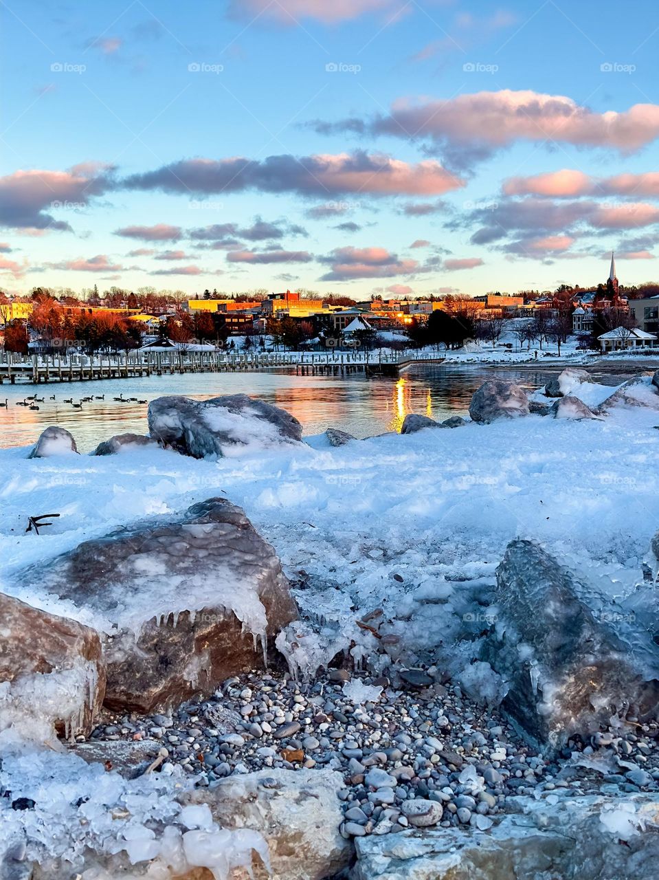 Harbor front in Winter 