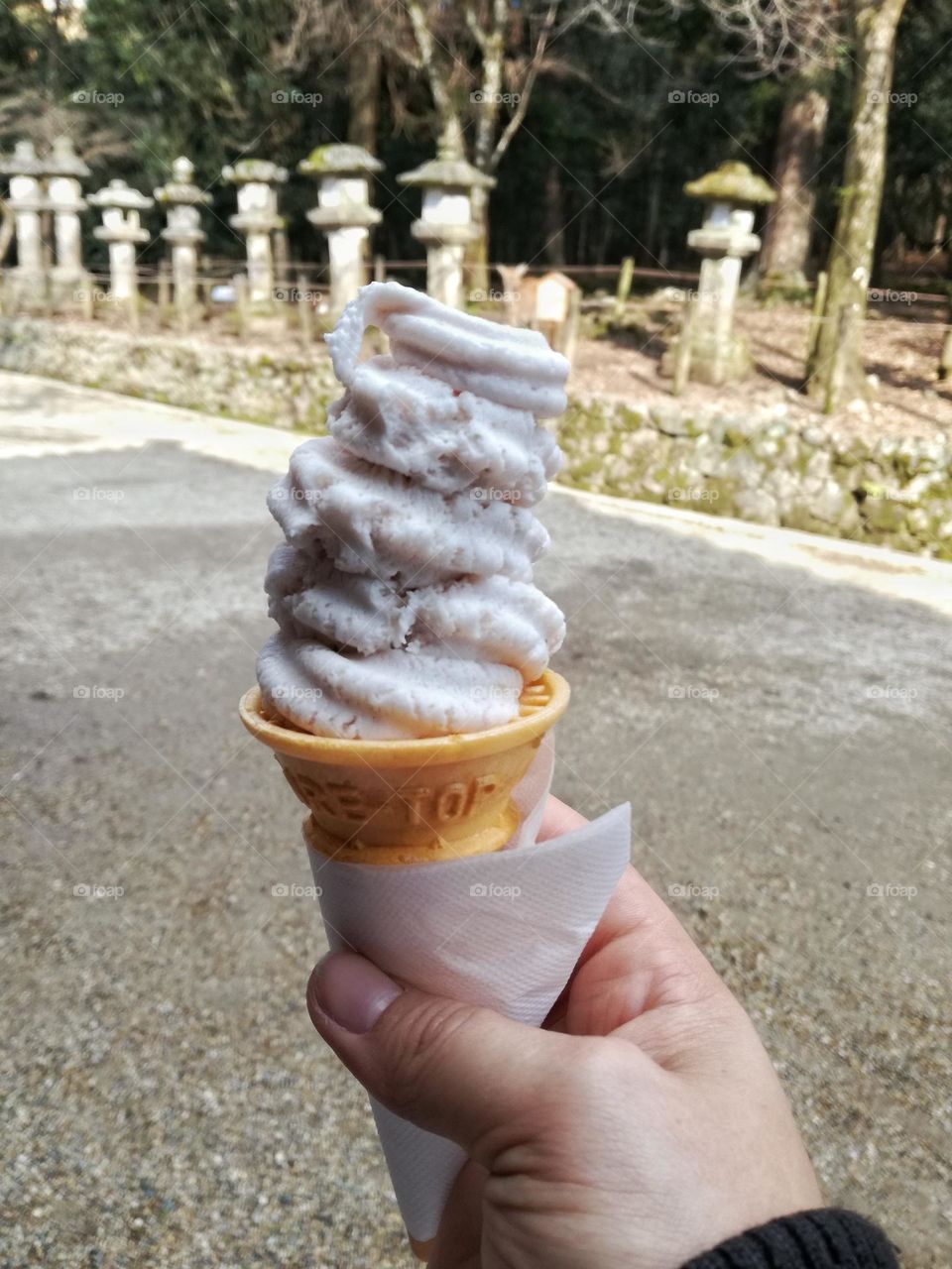 Ice cream at Japanese temple