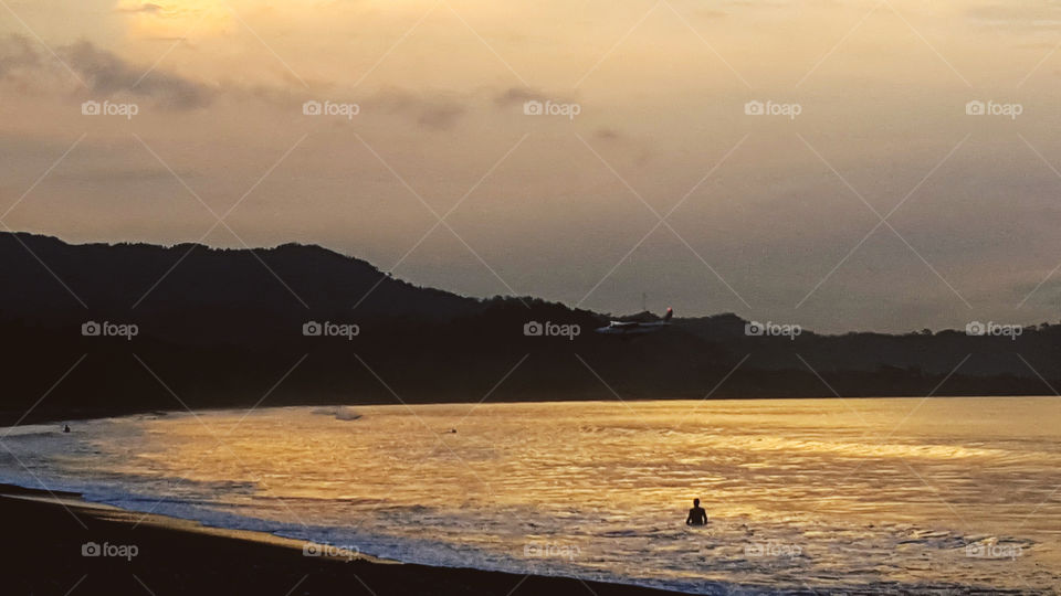 Jet Landing on the Beach