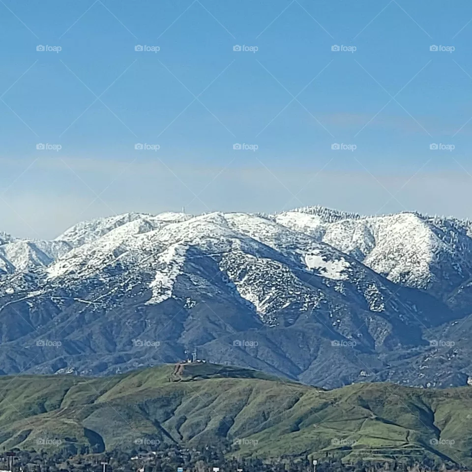 San Bernardino California, Snowy Mountains City View