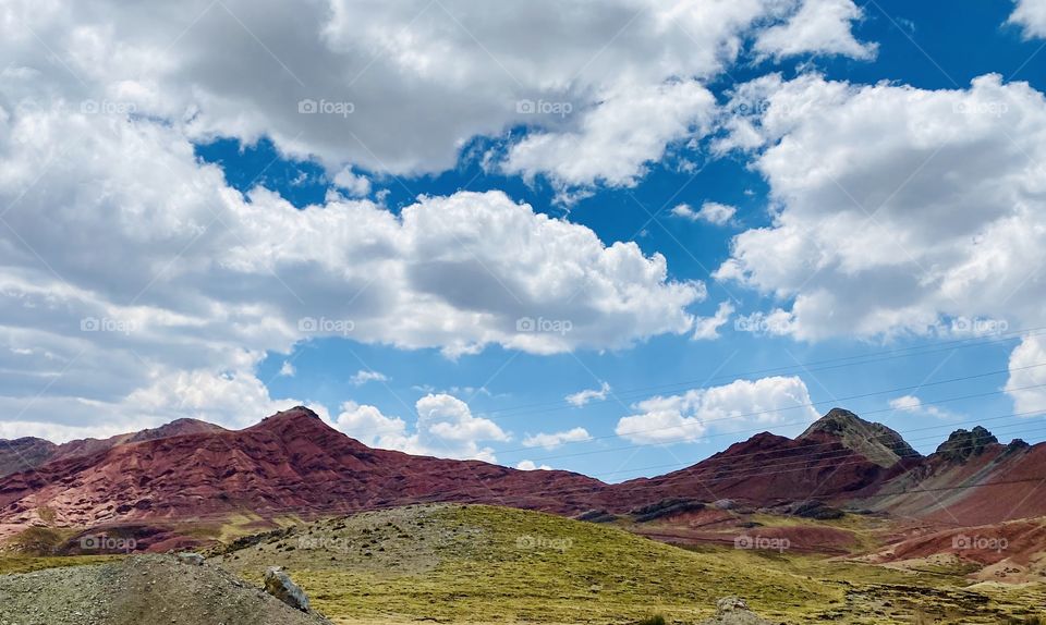 Red mountains in Peru 