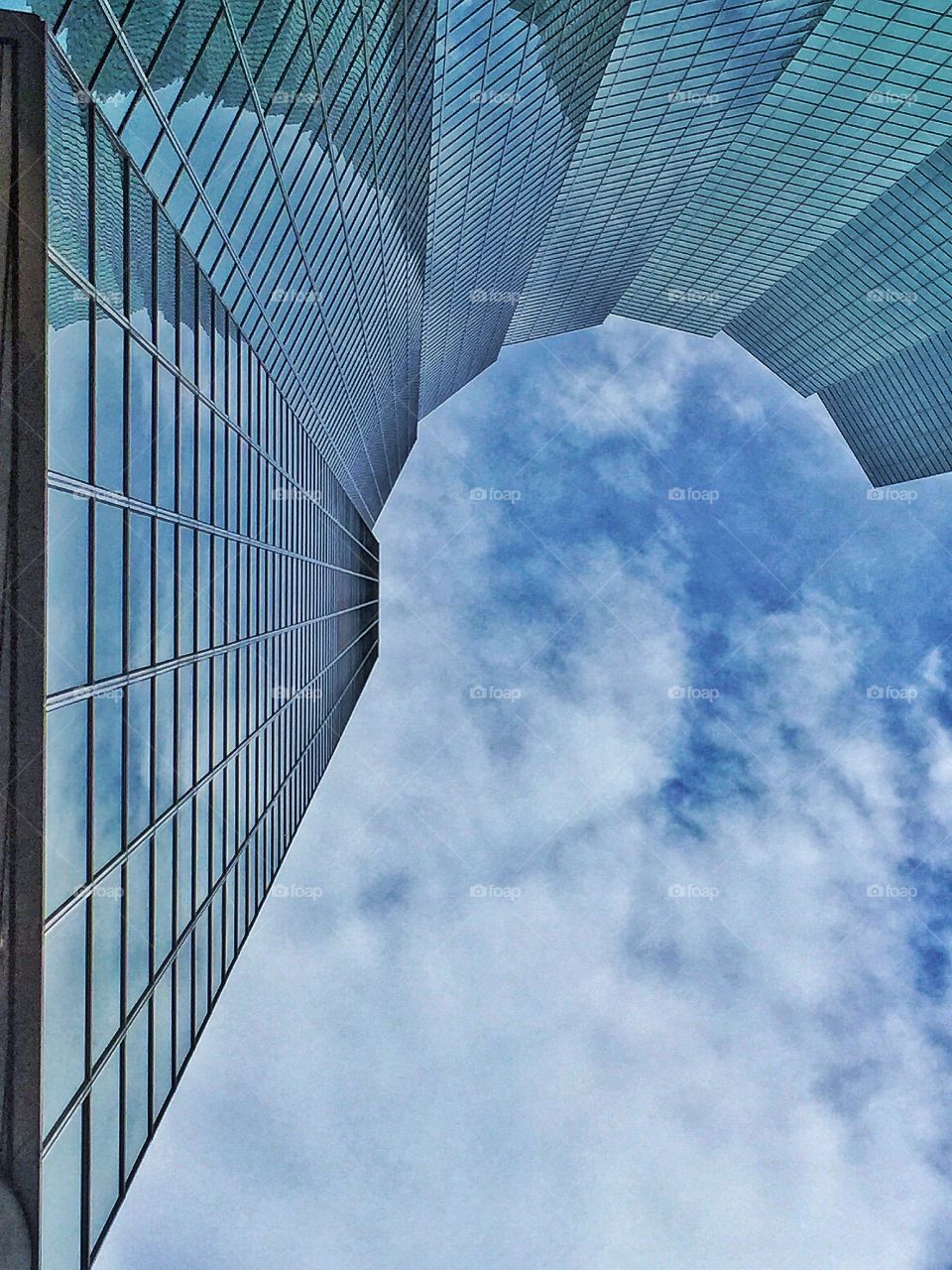 Touching the sky. Skyscraper downtown Denver