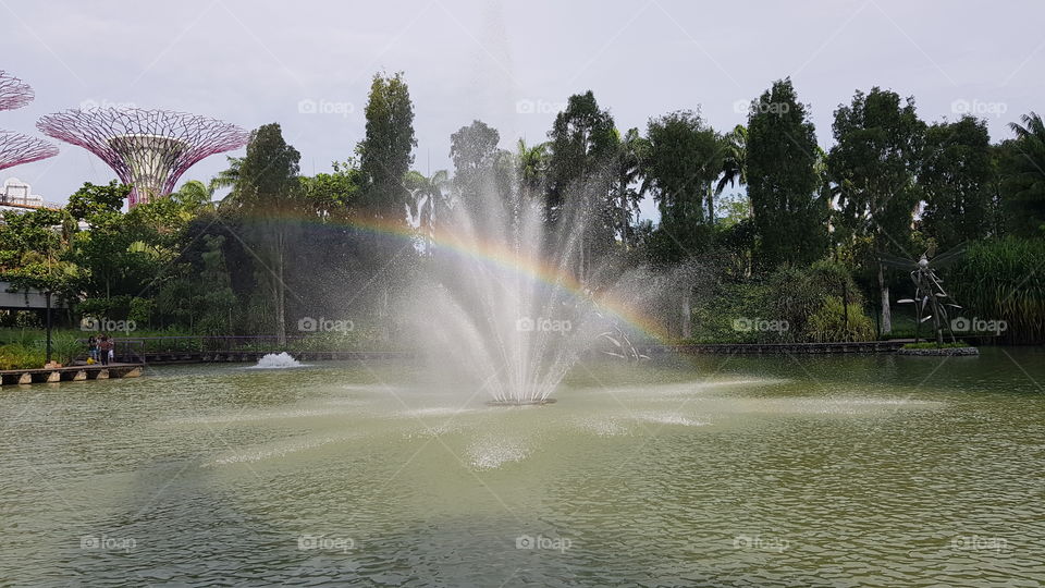Fountain with Rainbow