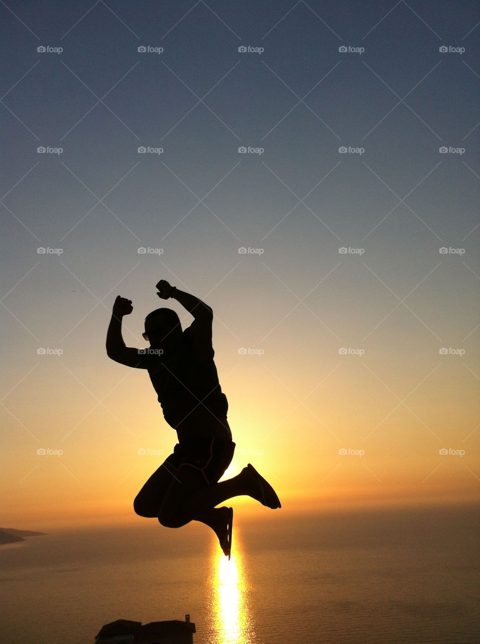 sunset man silhouette jump by jaonsky
