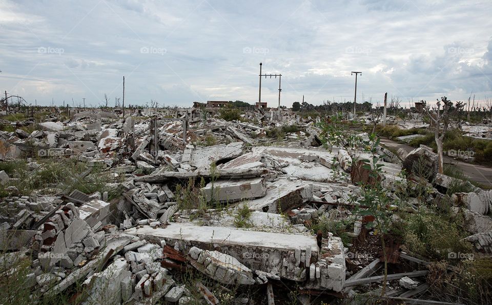 Town turned into rubble