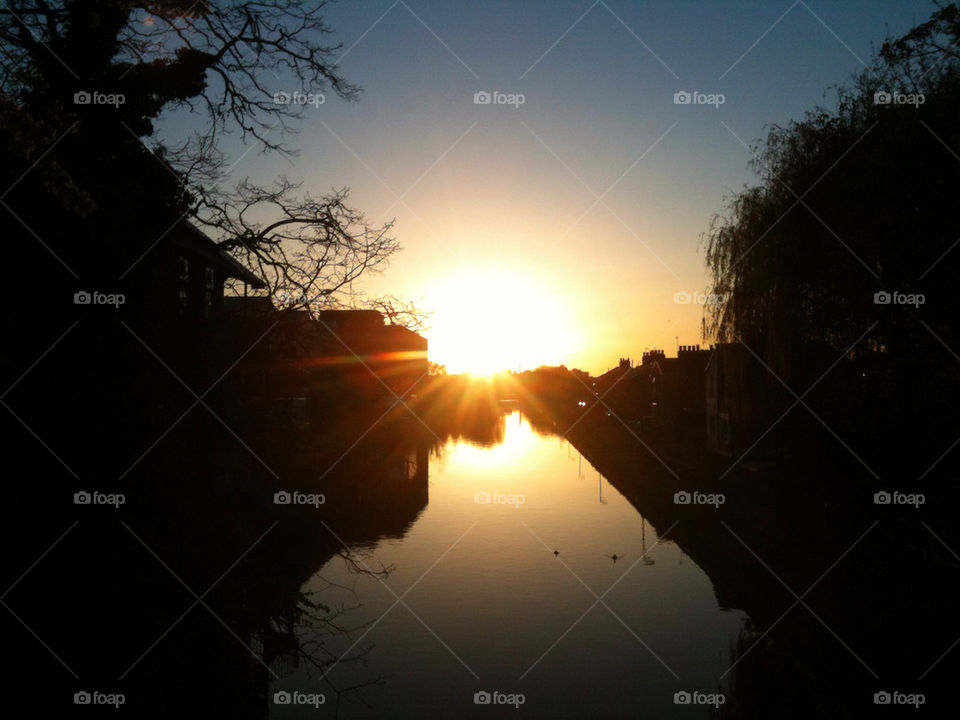 Sunset over the Grand Union Canal
