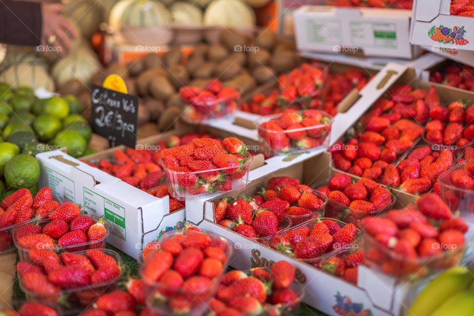 French Sunday market, fruits and vegetables