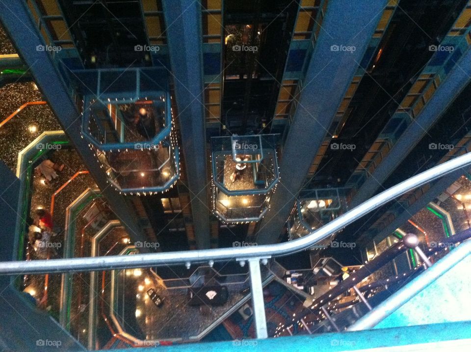 The lights and glamour. Inside cruise ship