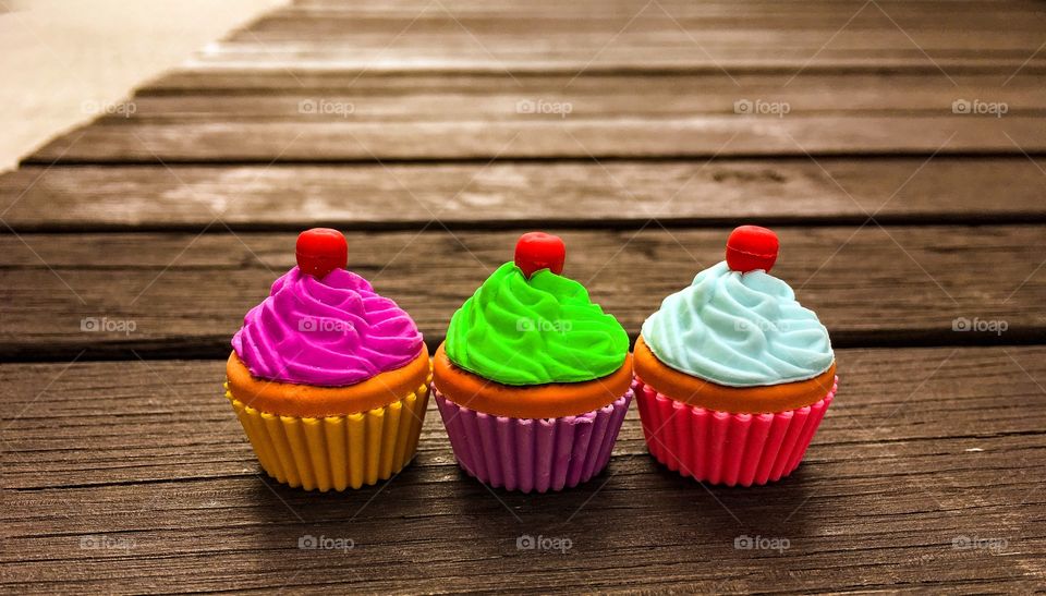 Close-up of multi colored cupcakes