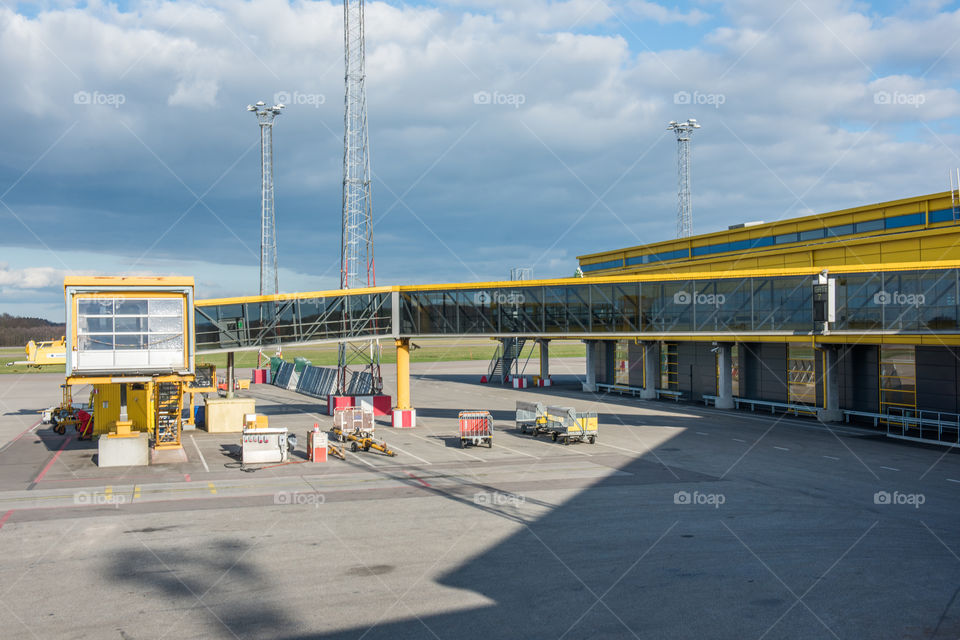 Gate at Malmö airport in Sweden.