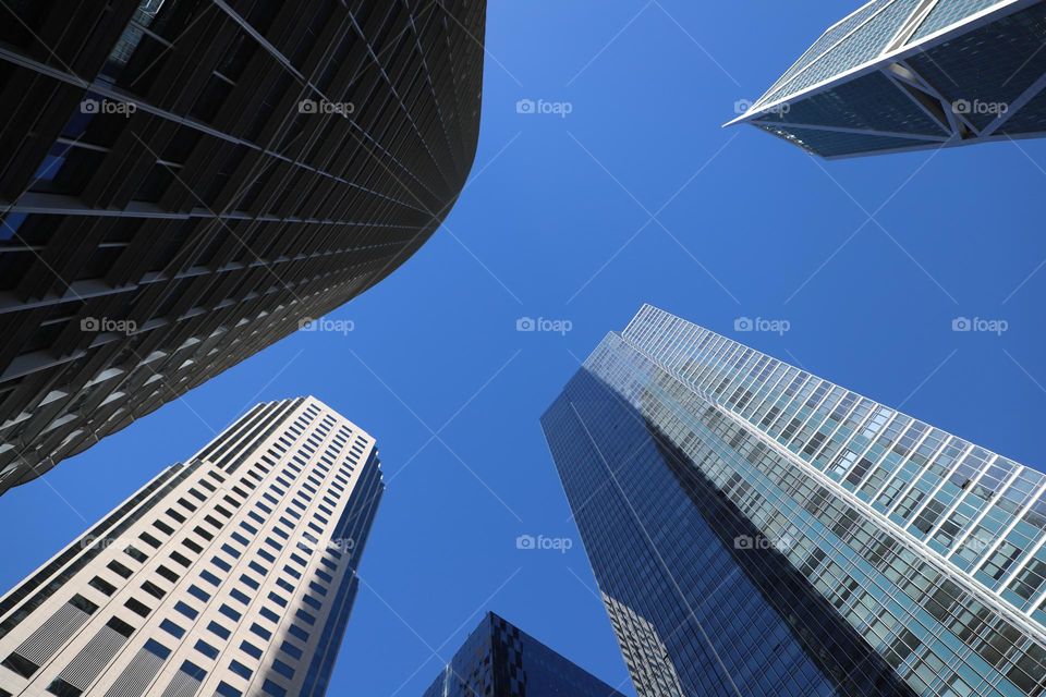 Skyscrapers meeting in the sky