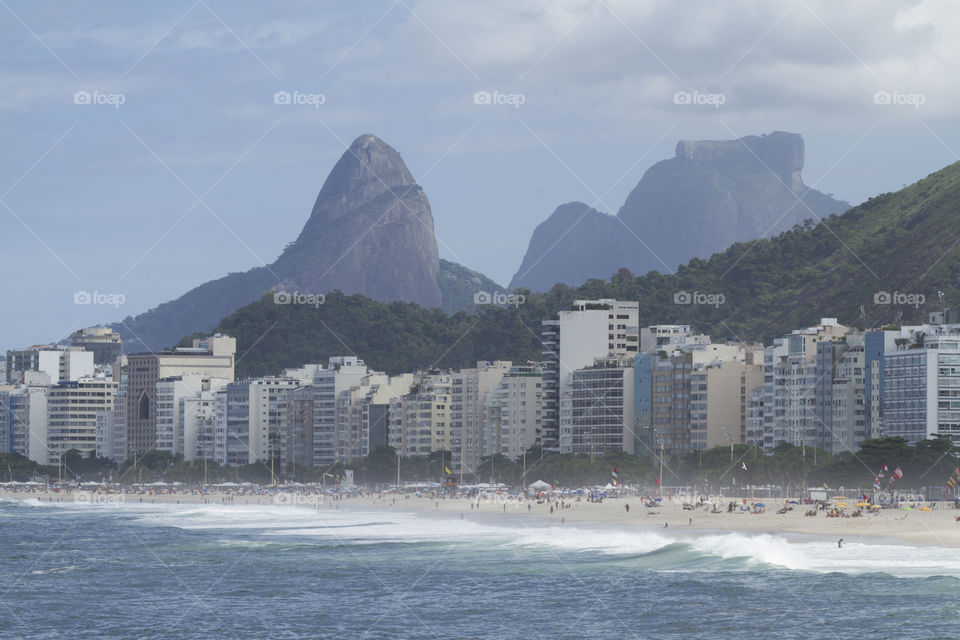 Copacabana beach in Rio de Janeiro Brazil.