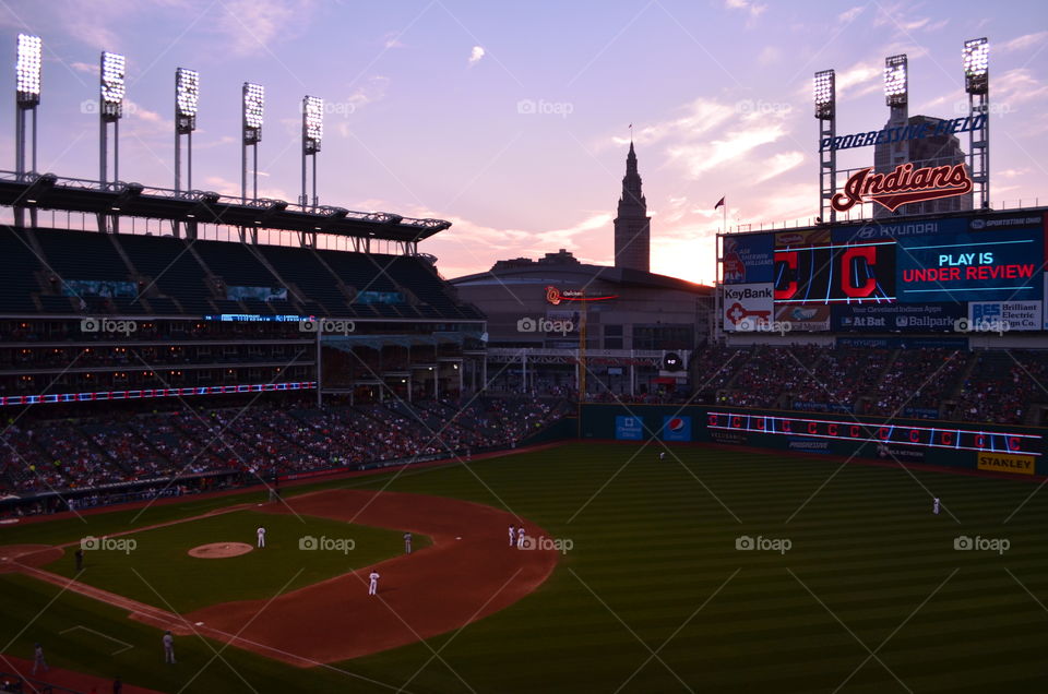 Sunset at Progressive Field