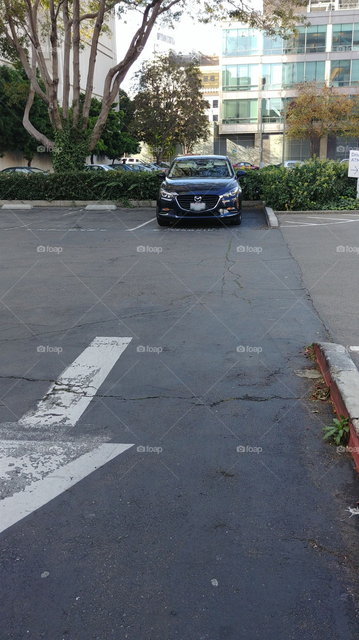 2018 Mazda3 Parked Street view with Arrow on Road