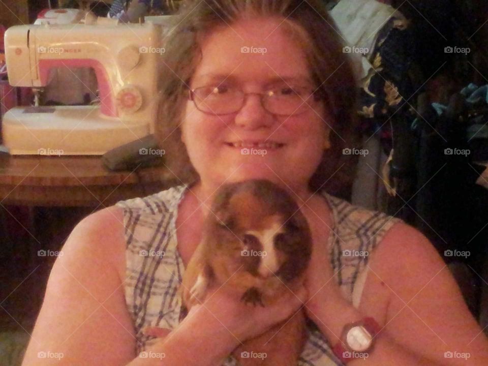 Loving my guinea pig. Teddy is a Cute little guy and very affectionate.