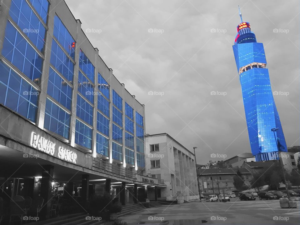 Railway ststion Sarajevo and Avaz Twist tower