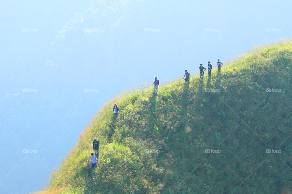 walking on mountain