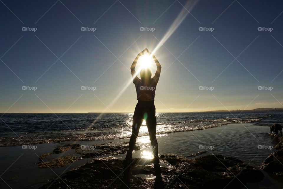 Sunset#sea#rocks#sky#nature#human