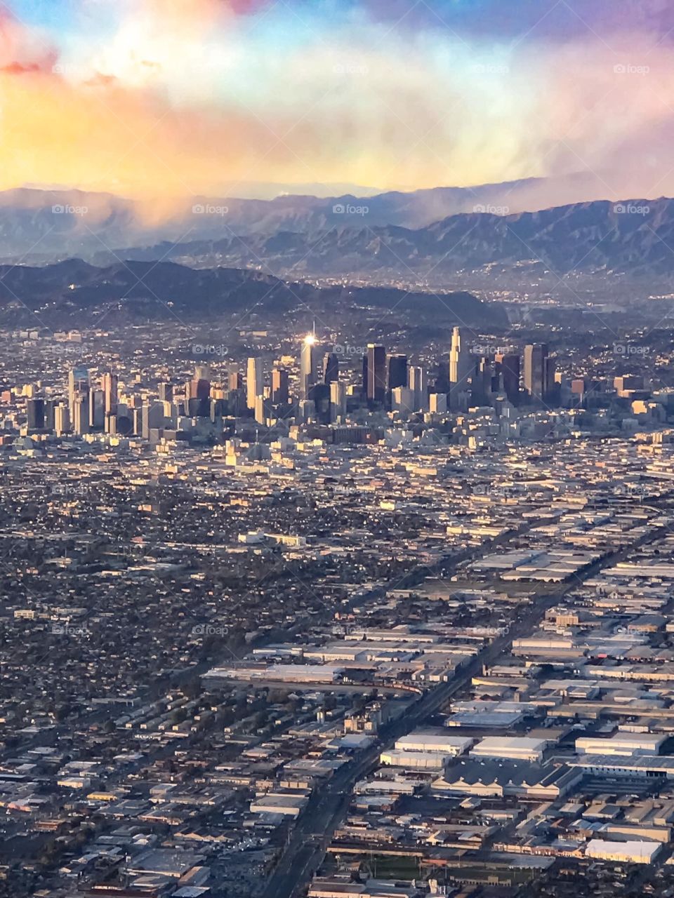 The City at Sunset - Los Angeles California USA 