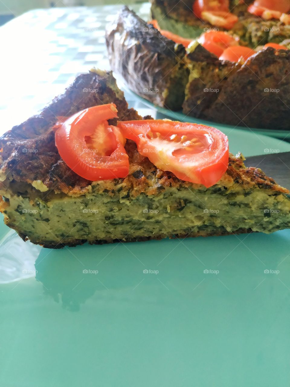 Tasty zucchini casserole with spinach